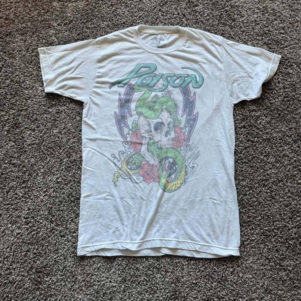Poison Skull Snake Roses Graphic Band Tee